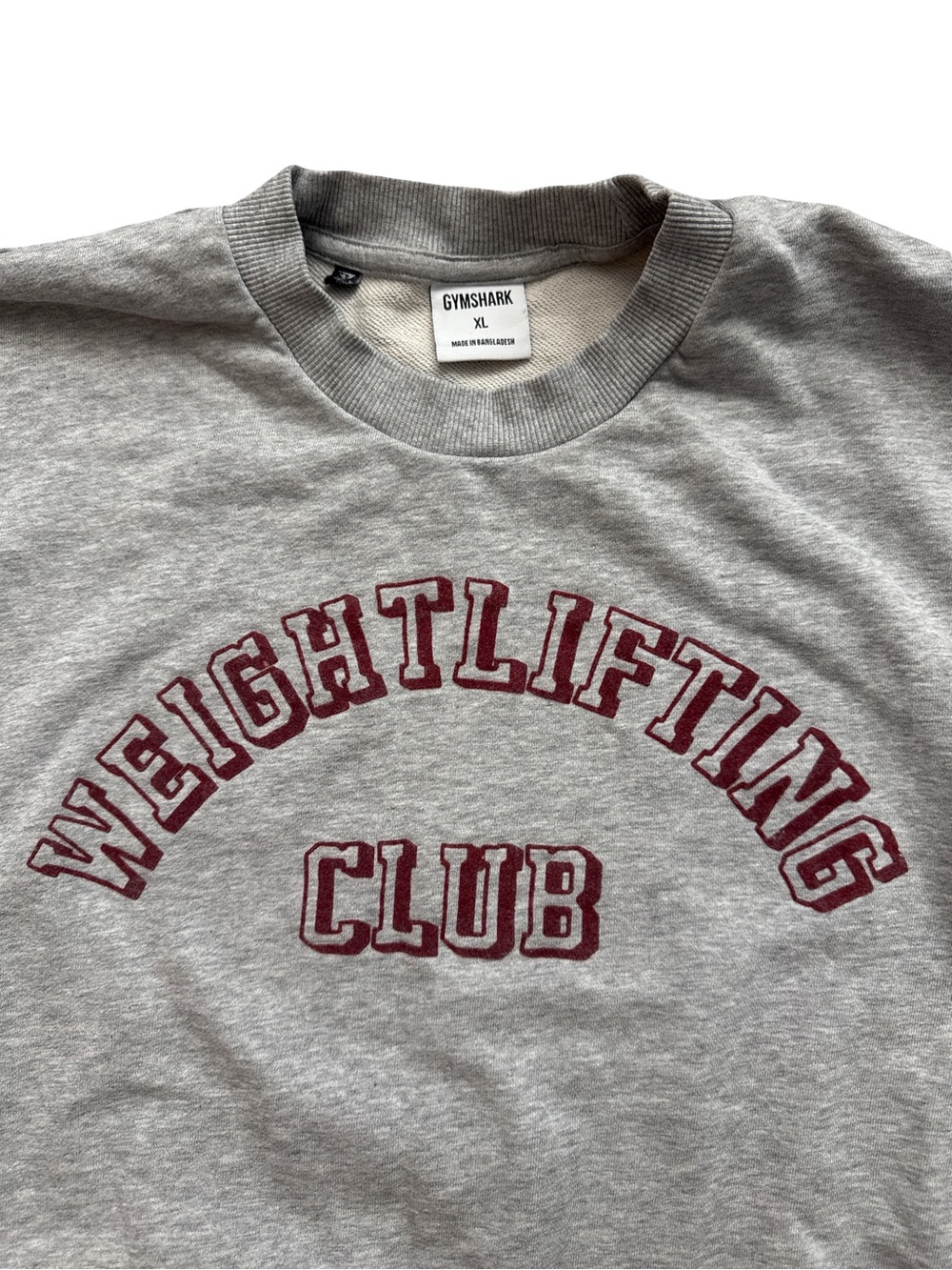 Gymshark Weightlifting Club Gray Spellout Men’s Sweatshirt Size XL Athletic